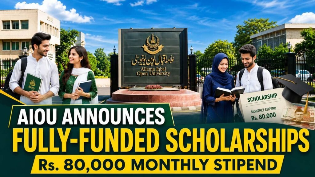 AIOU PhD Scholarships: Rs. 80,000 Monthly Stipend for Autumn 2026