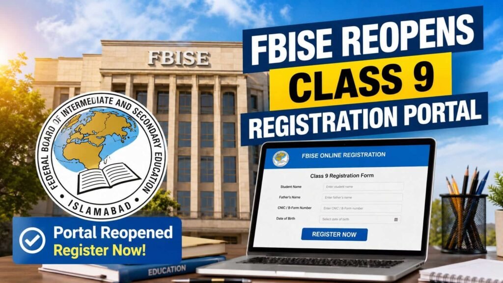 FBISE Reopens Class 9 Registration Portal