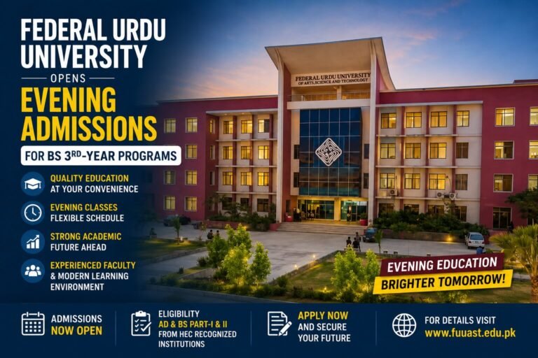 Federal Urdu University Opens Evening Admissions for BS 3rd-Year Programs