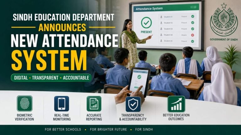 Sindh Education Department facial recognition attendance system terminal