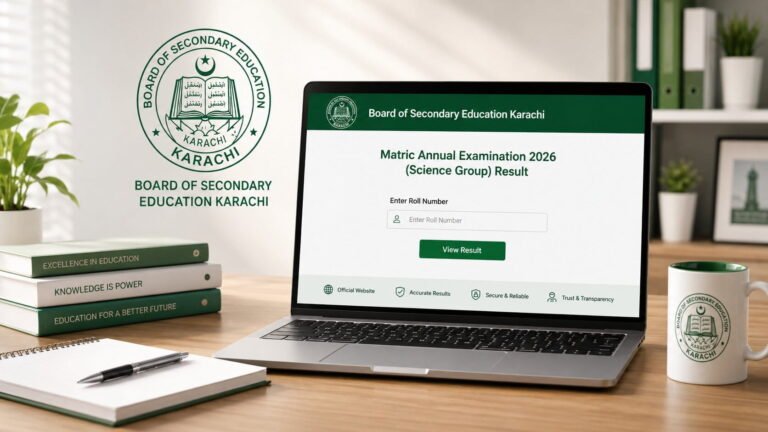 Karachi Board Matric Science Group Result 2026 announcement with toppers list and pass percentage