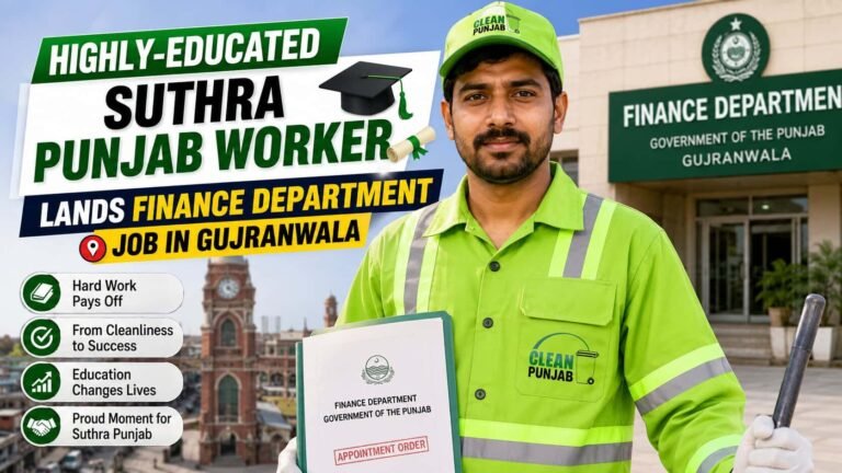 Highly-Educated Suthra Punjab Worker Lands Finance Department Job in Gujranwala